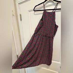 Socialite Pink and Green Asymmetrical Sundress